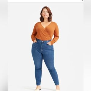 Everlane Sz 23 Authentic Stretch High Rise Skinny Ankle Mid Blue Jean NWT